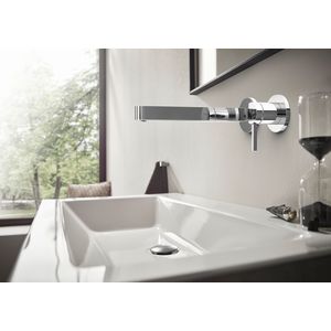 Afbouwdeel Finoris 2-gats wandmengkraan chroom sprong 228mm incl. push-open plug 1.1/4"