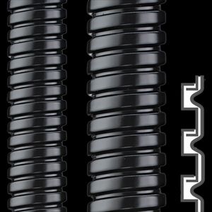 Rol a 50m. Beschermslang metaal PVC mantel 4x7mm IP68 zwart