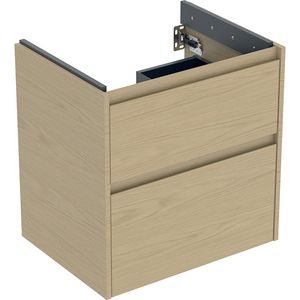onderkast voor wastafel 2x la 59.5x60.6x44.6cm Breedte wastafel=65cm eik naturel / Melamine houtstructuur