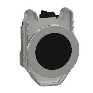 Push button Flush mounted metal black 30 spring return