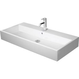 VERO AIR #235010 wastafel 1000mm wit met kraangat met overloop geslepen onderzijde