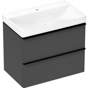 Badmeubel Xelu Q set Diamond Matt Grey 780/475 2 lades mat zwart