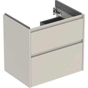 onderkast voor wastafel 2x la 64.4x60.6x44.6cm Breedte wastafel=70cm zandgrijs / gelakt zijdemat