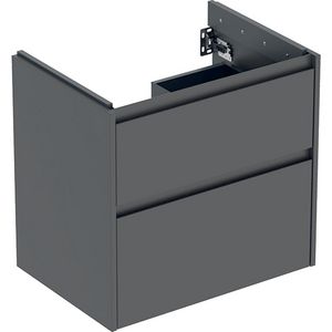 onderkast voor wastafel 2x la 64.4x60.6x44.6cm Breedte wastafel=70cm lava / gelakt zijdemat