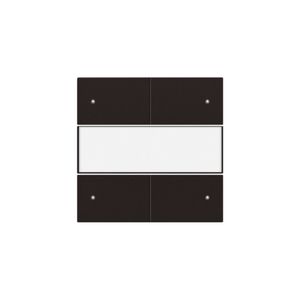 Afwerkingsset 4-voudige pot.vrij knop 24V Led/tekst d.brown