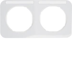 Afdekraam 2-v hor. met tekstveld berker R.1 polar wit glans