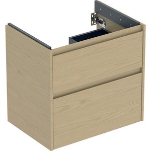 onderkast voor wastafel 2x la 64.4x60.6x44.6cm Breedte wastafel=70cm eik naturel / Melamine houtstructuur