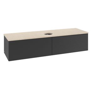 Wastafelonderkast Antao 1600x360x500mm Black Matt Lacquer L36113PD