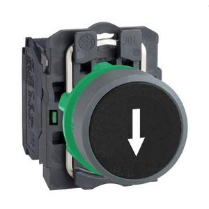 black flush pushbutton white arrow 1NO screw clamp cp grey
