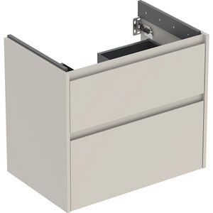 onderkast voor wastafel 2x la 69.3x60.6x44.6cm Breedte wastafel=75cm zandgrijs / gelakt zijdemat