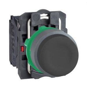 black projecting pushbutton clear boot 1NO screw clamp