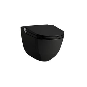 CLEANET RIVA douchecloset wandmodel 60cm randloos glanzend zwart incl. afstandsbediening+softclose zitting QR