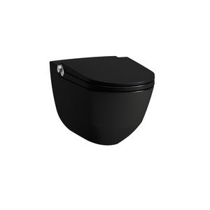 CLEANET RIVA douchecloset wandmodel 60cm randloos mat zwart incl. afstandsbediening+softclose zitting QR
