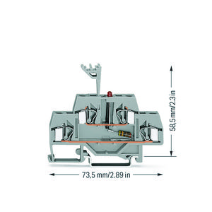 Moduleklem 2-etage LED rood grijs 281-634/281-434 VVE=50
