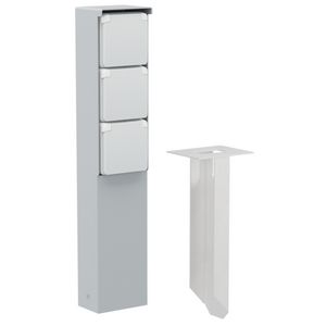 Spuitwaterdichte tuinpaal 3voud stopcontact grondpin grijs