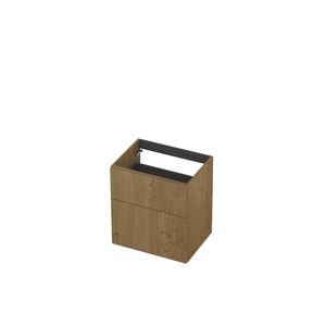 Onderkast 2L a-sym fineer gefreesd tbv greep 60cm natur