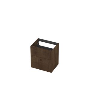 Onderkast 2L a-sym fineer gefreesd tbv greep 60cm chocolate