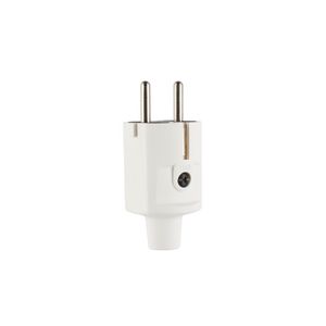 Geaarde stekker compact SCHUKO TPE wit IP20 type1505