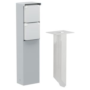 Spuitwaterdichte tuinpaal 2voudig stopcontact grondpin grijs