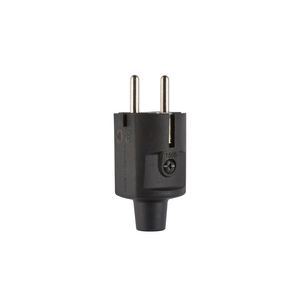 Stekker geaard compact SCHUKO TPE zwart IP20 type 1505
