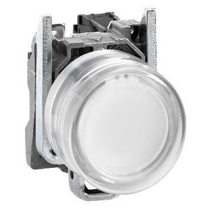 Drukknop Terugvering 22mm 1NO ATEX Wit/ chroo Harmony XB4