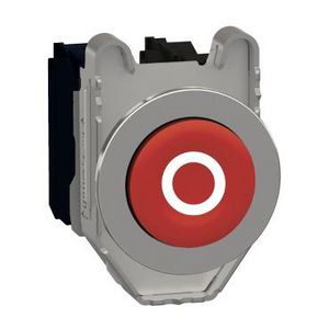 Push button Flush mounted metal projecting red 30 spring