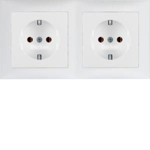Wandcontactdoos RA 2-v afdekraam berker S.1 polarwit mat