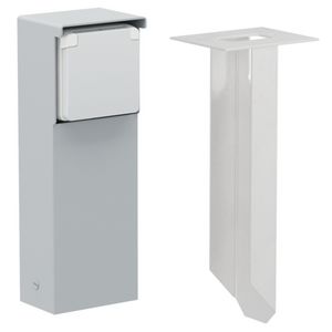 Spuitwaterdichte tuinpaal enkel stopcontact grondpin grijs