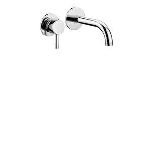 Inbouw wandkraan compleet 2-gats rond STICK uitloop 245mm chroom