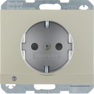 Wandcontactdoos RA led-orient. berker K.1/K.5 edelstaal