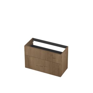 Onderkast 2L a-sym fineer gefreesd tbv greep 10cm ash grey