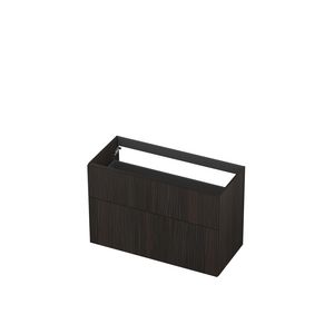 Onderkast 2L a-sym fineer gefreesd tbv greep 10cm matt intens black