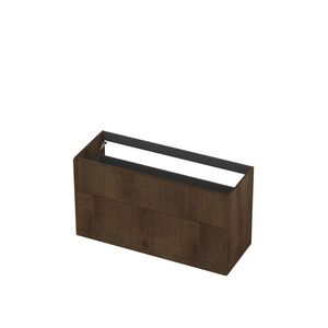 Onderkast 2L a-sym fineer gefreesd tbv greep 120cm chocolate