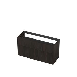 Onderkast 2L a-sym fineer gefreesd tbv greep 120cm matt intens black