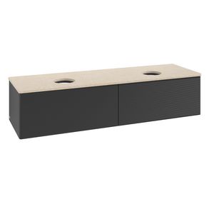 Wastafelonderkast Antao 1600x360x500mm Black Matt Lacquer L39113PD