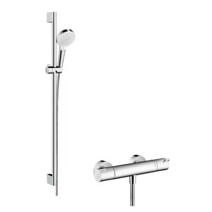 Doucheset / renovatieset Crometta Vario + Ecostat 1001CL 900mm wit/chroom incl. S-koppelingen