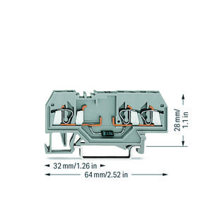 Moduleklem 3-draads met diode 1N4007 280-673/281-411 VVE=100