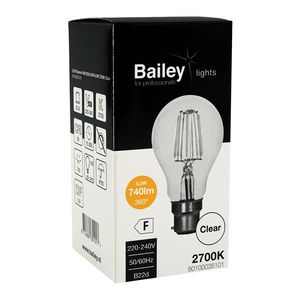LED-lamp A60 CL FIL B22d 6.5W 56W 740lm 827 helder