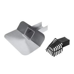 Kiezelbak alu 45° 60x100mm open uitloop L=200mm+bladv VVE=12
