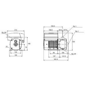 Centrifugaalpomp CME3-5 A-R-G-V-AQQV U-A-D-N 1x230V HR