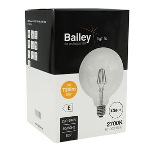 LED-lamp G125 CL FIL E27 6W 55W 720lm 827 helder