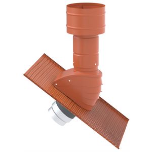 Ventilatiedakdoorvoer instelbaar 6-60°  Ø160mm terracotta incl. universele pan