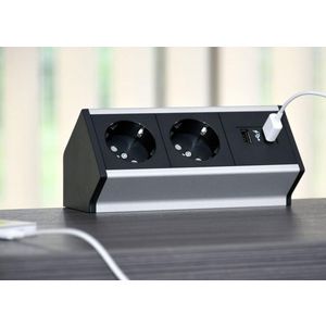 Contactdooscombinatie Netbox smart 2x230v 45° male