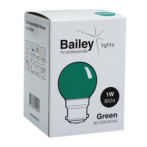 LED-lamp G45 party B22d 1W groen