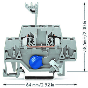 Moduleklem 2-etage met varistor grijs 280-502/281-609 VVE=50