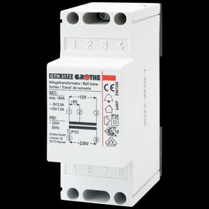 Beltrafo 4/8/12Vac kortstondige belasting met reset-functie