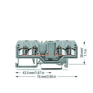 Moduleklem 4-draads+diode 1N4007 gri 280-815/281-410 VVE=100