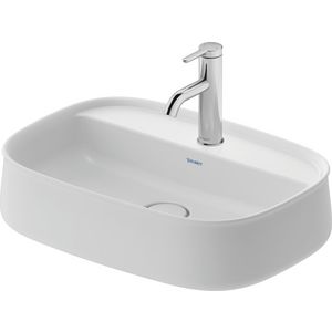 Zencha #237455 Opzetwastafel wit Zijdemat 550mm geslepen met kraangat