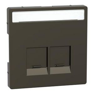 Centraalplaat RJ45 Actassi 2-voudig Venster Mocca Systeem D