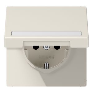 Wandcontactdoos wit klapdeksel&tekstvenster LS990